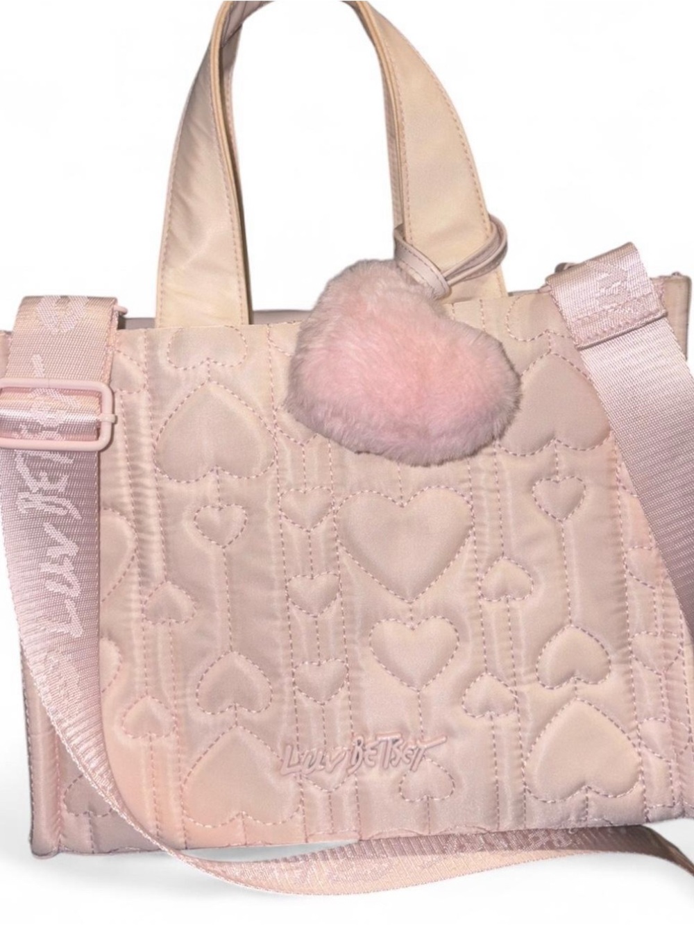 Pink Heart Betsey Johnson Tote Bag